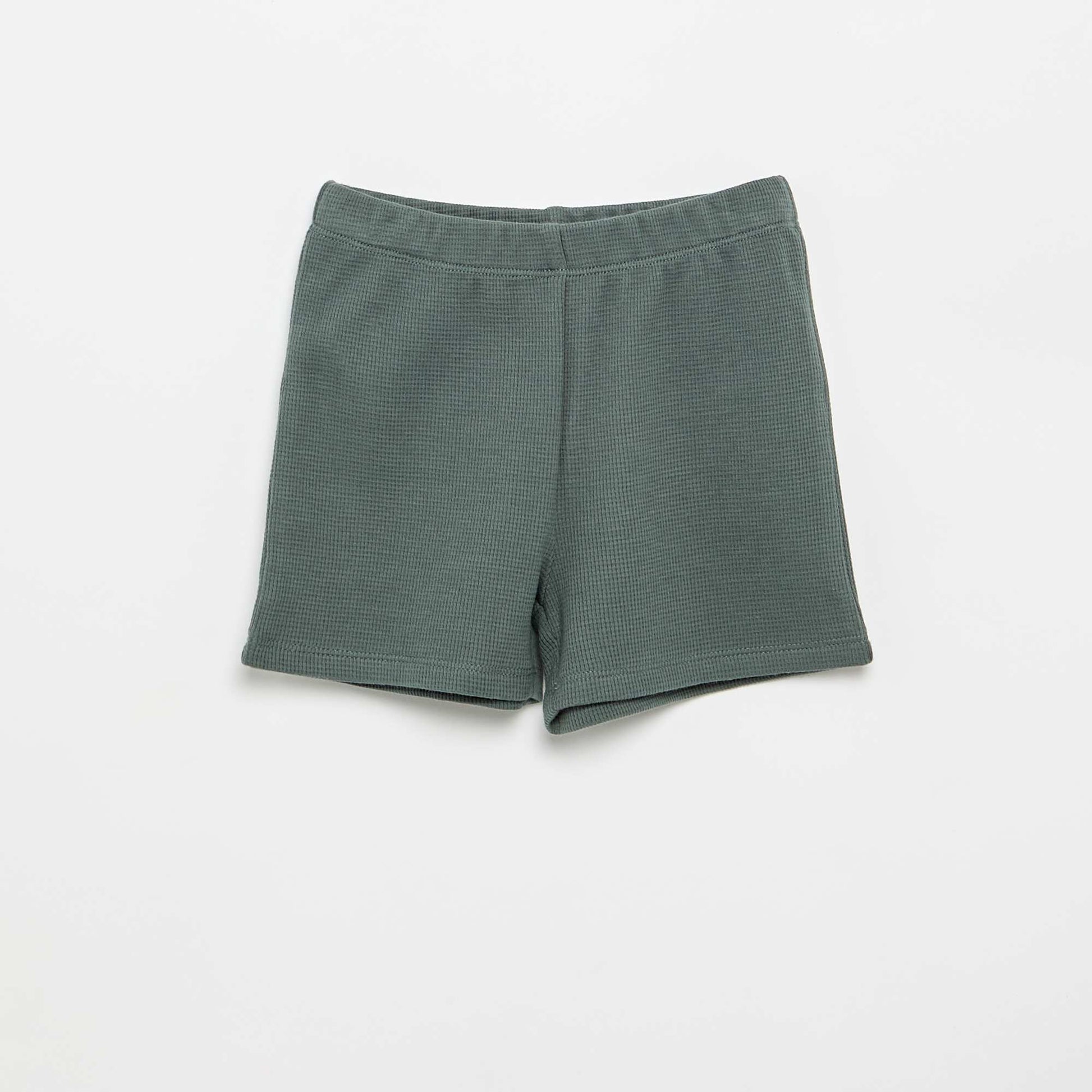 Pyjama short 2 pièces en maille côtelée VERT