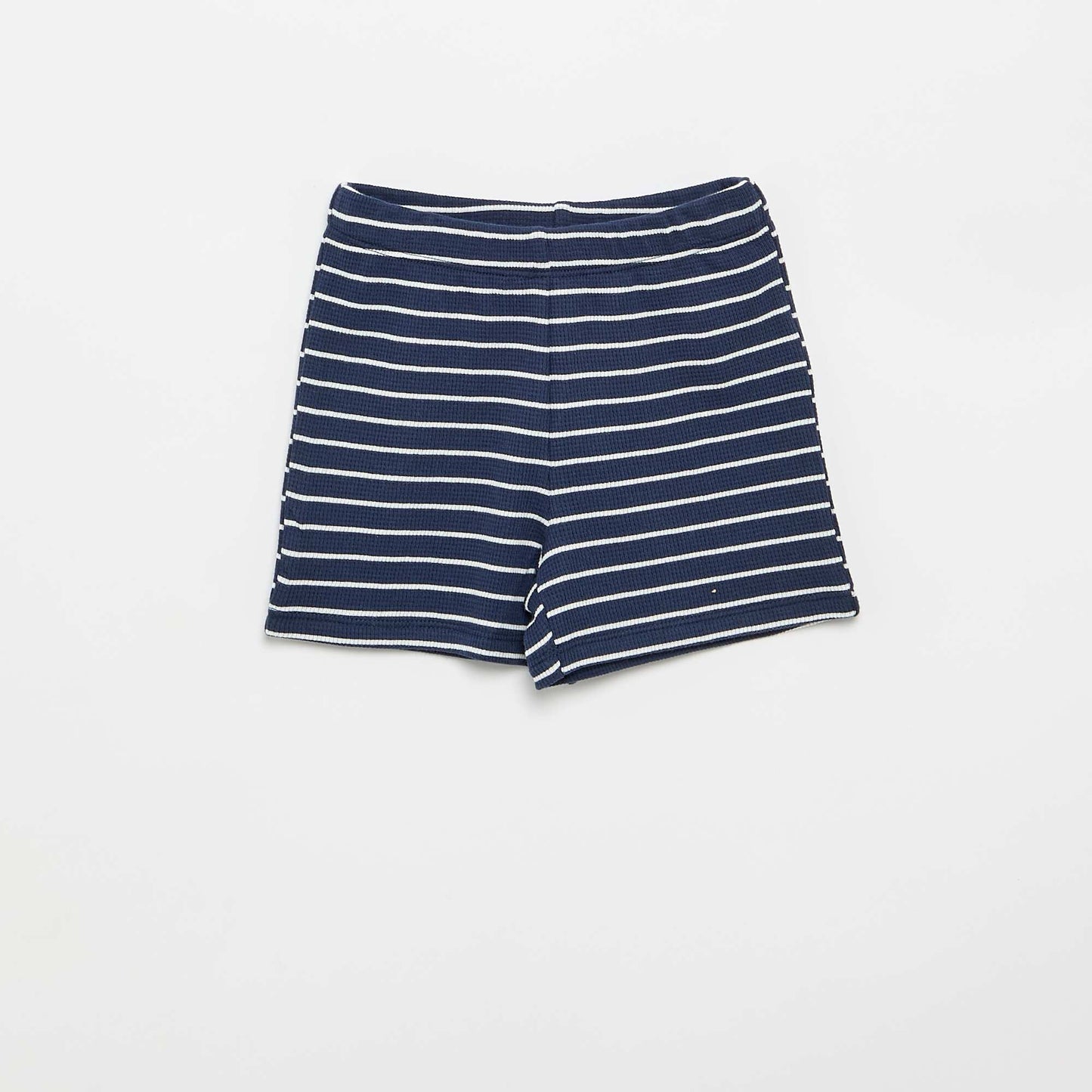 Pyjama short 2 pièces en maille côtelée BLEU
