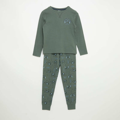Pyjama 2 pièces - T-shirt à manches longues + pantalon VERT