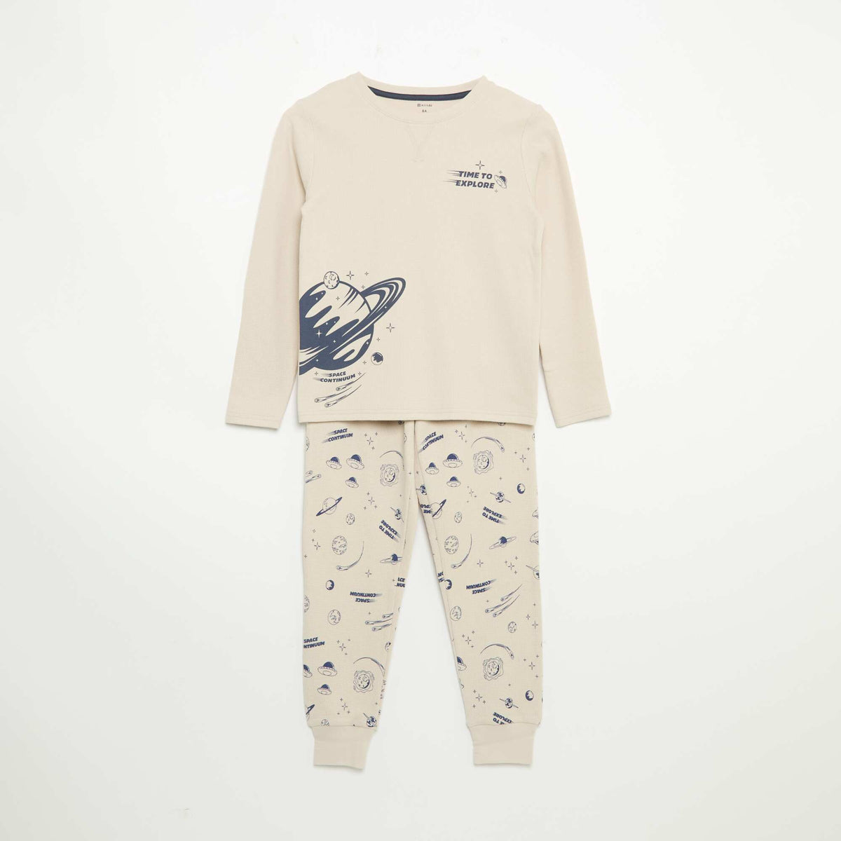 Pyjama 2 pièces - T-shirt à manches longues + pantalon GRIS