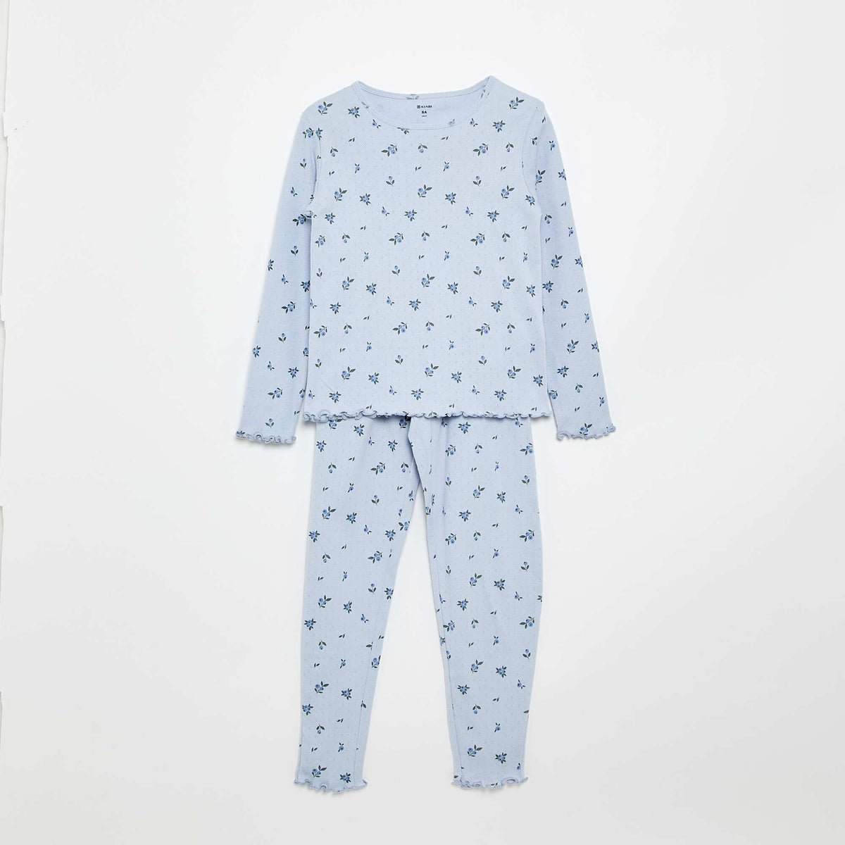 Ensemble pyjama long en maille pointelle - 2 pièces BLEU