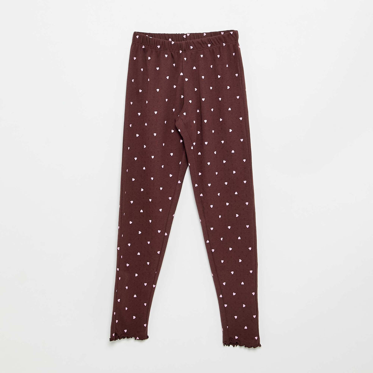 Ensemble pyjama long en maille pointelle - 2 pièces MARRON