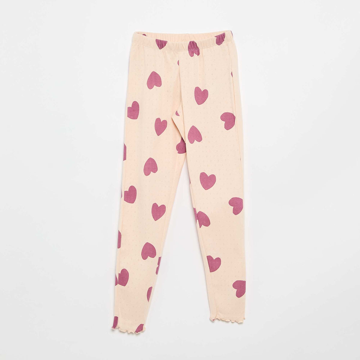 Ensemble pyjama long en maille pointelle - 2 pièces ROSE