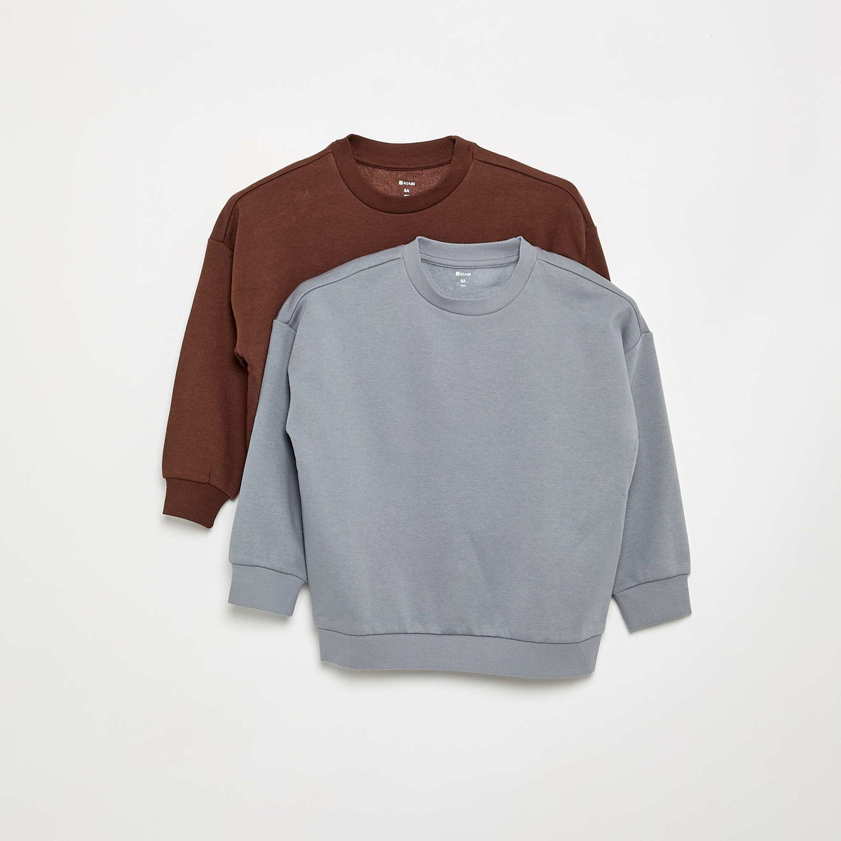 Lot de 2 sweats unis MARRON