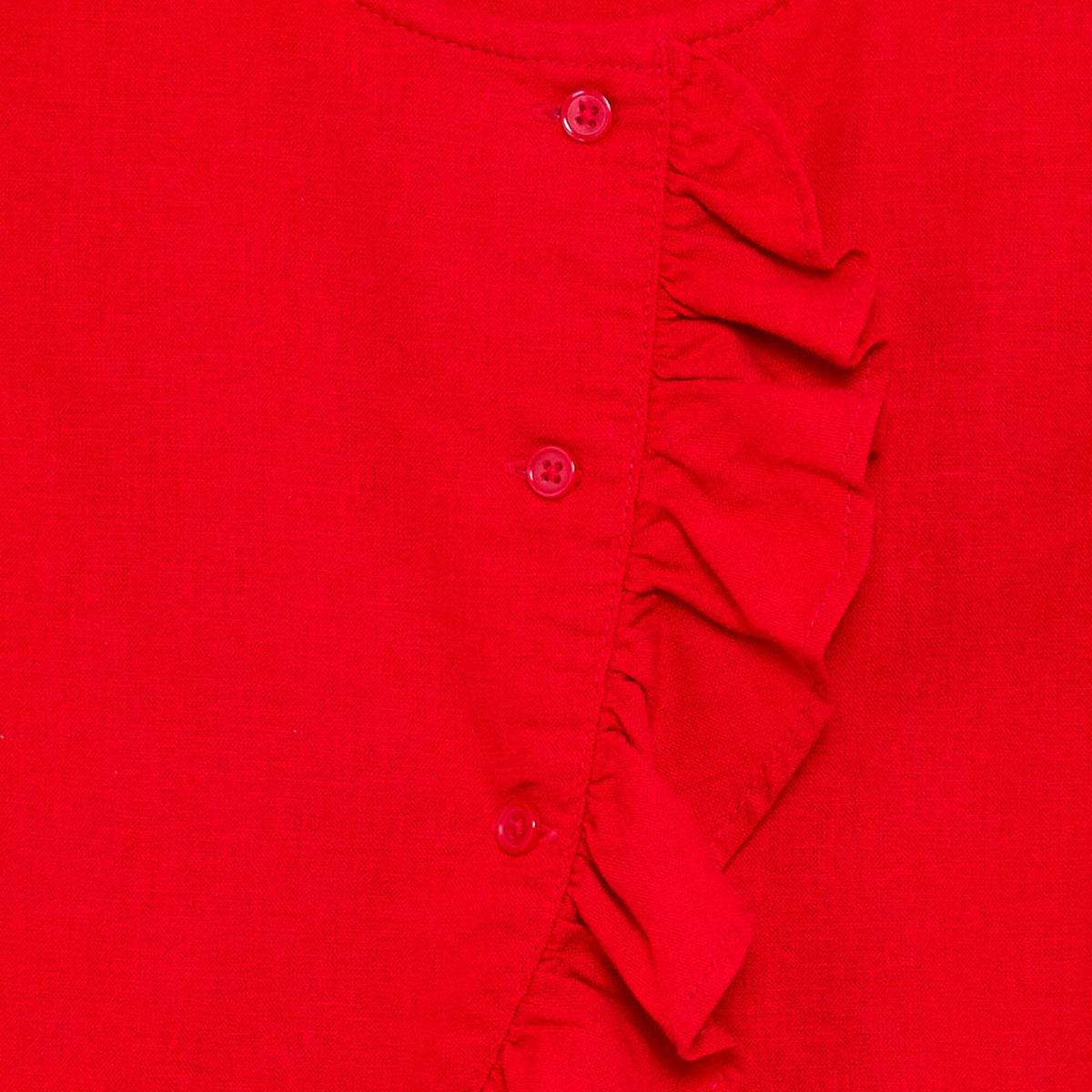 Blouse à manches courtes croisée sur le devant ROUGE
