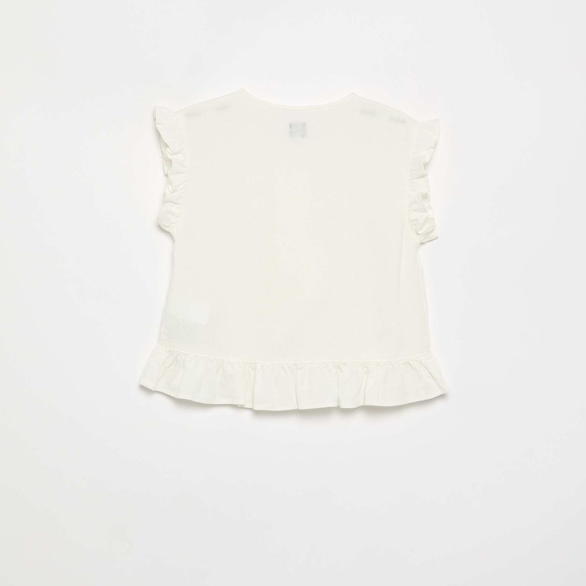 Blouse à manches courtes croisée sur le devant BLANC
