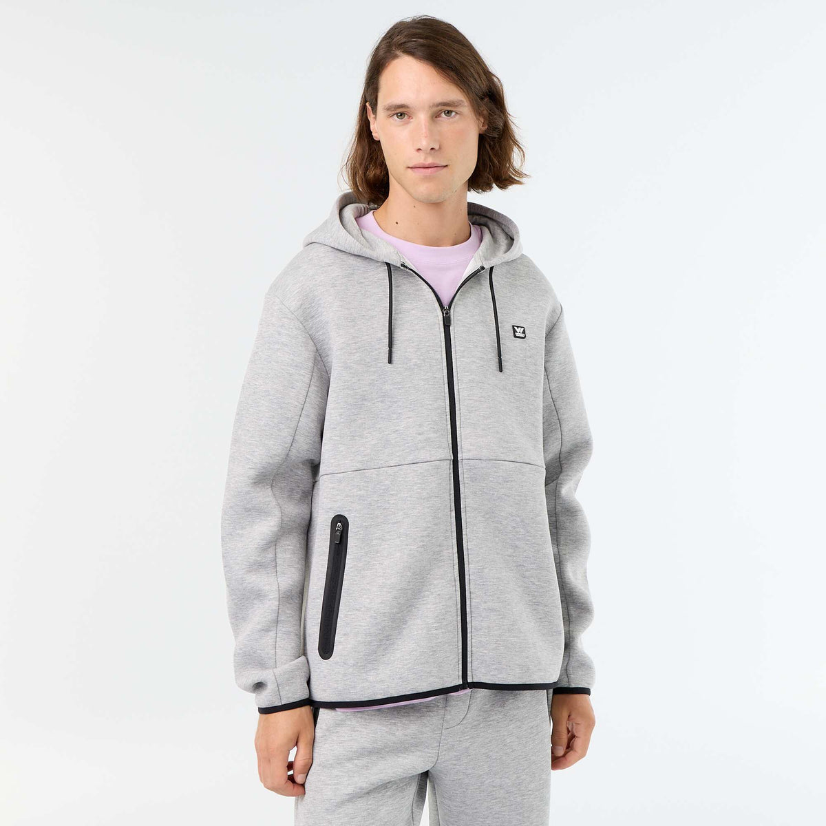 Sweat type néoprène à capuche GRIS
