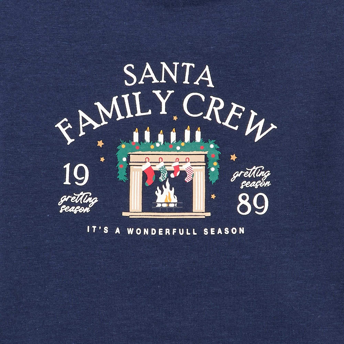 T-shirt à manches courtes avec imprimé 'Noël' BLEU