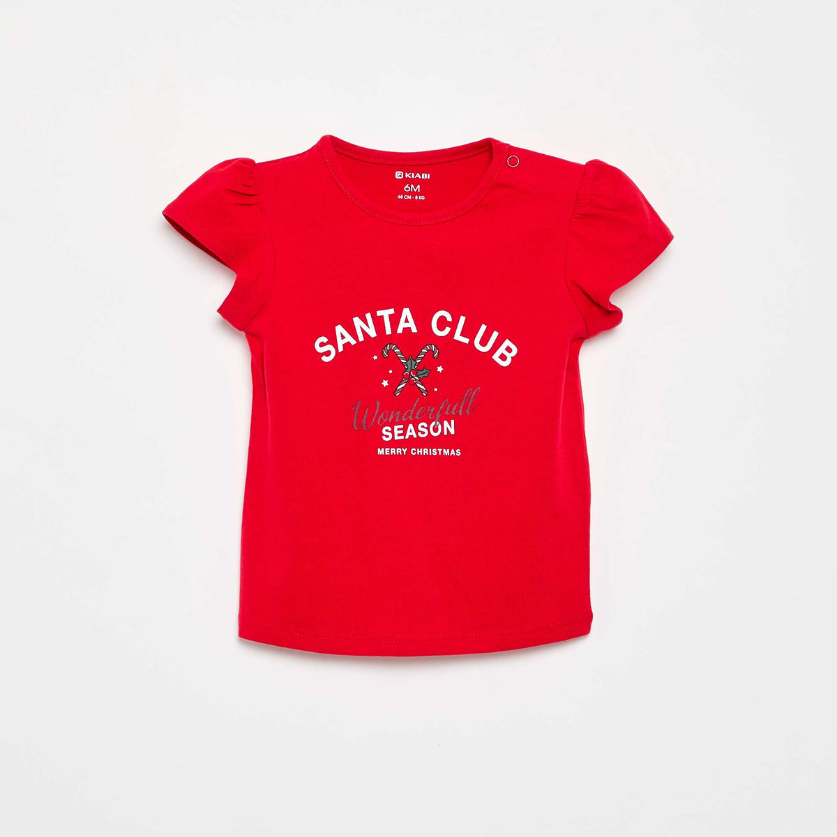 T-shirt à manches courtes et esprit 'Noël ROUGE
