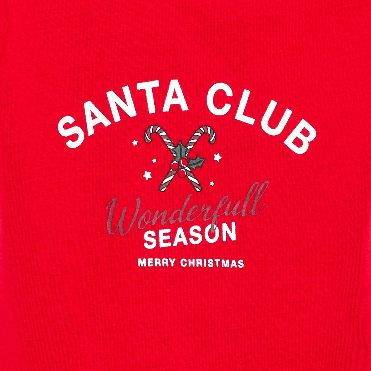 T-shirt à manches courtes et esprit 'Noël ROUGE