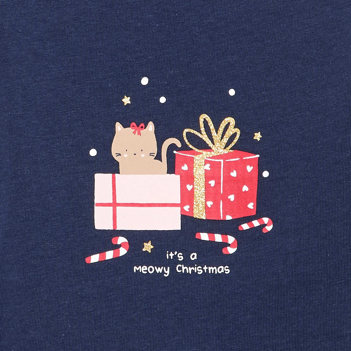 T-shirt à manches courtes et esprit 'Noël BLEU
