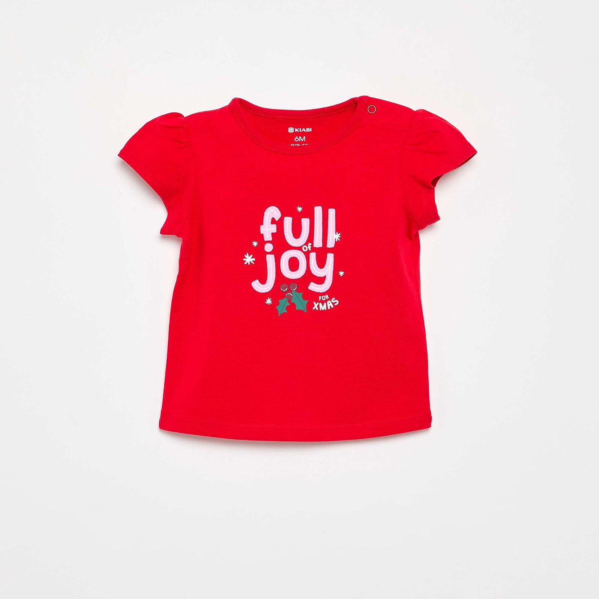 T-shirt à manches courtes et esprit 'Noël ROUGE