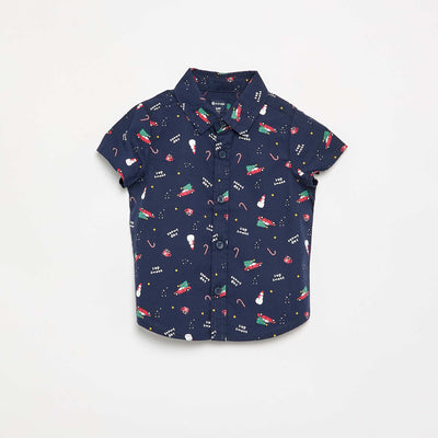 Chemise à motif BLEU