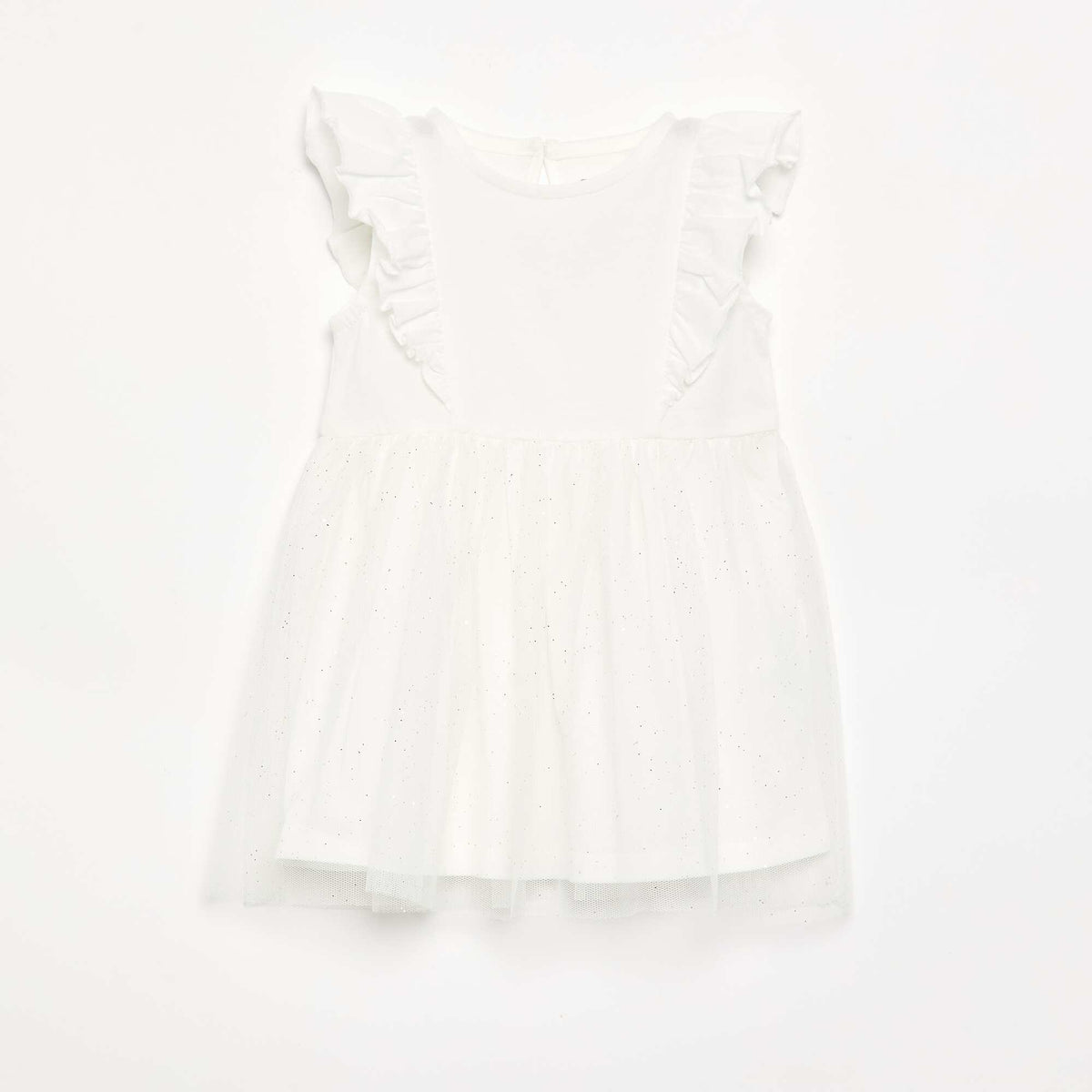 Robe avec base en tulle pailletée BLANC