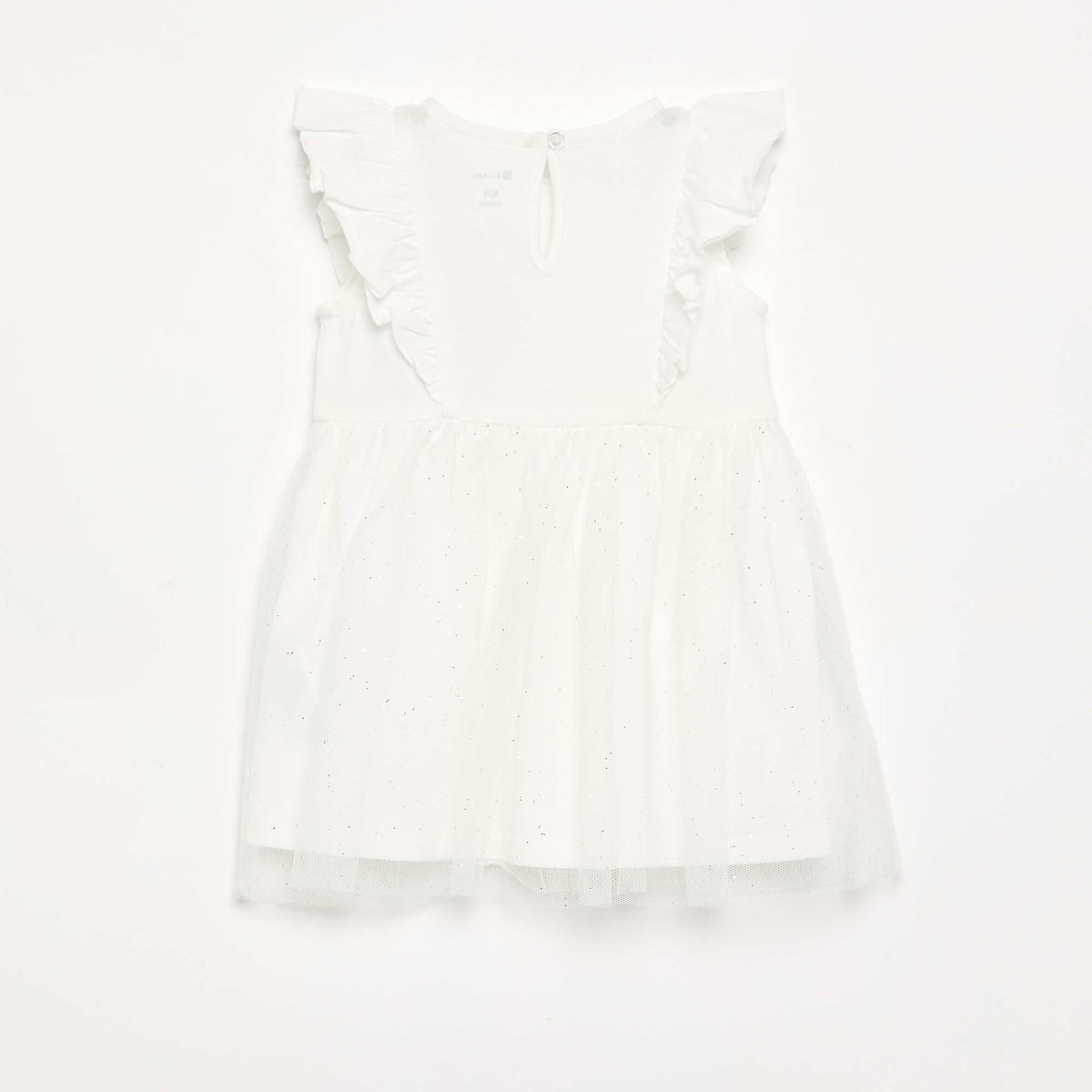 Robe avec base en tulle pailletée BLANC