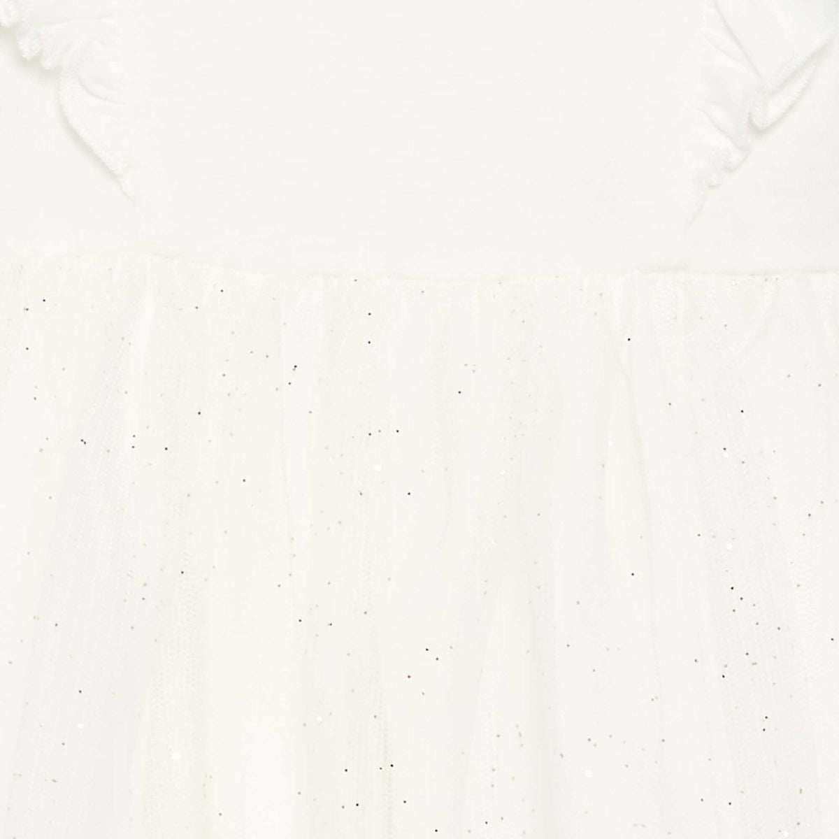 Robe avec base en tulle pailletée BLANC