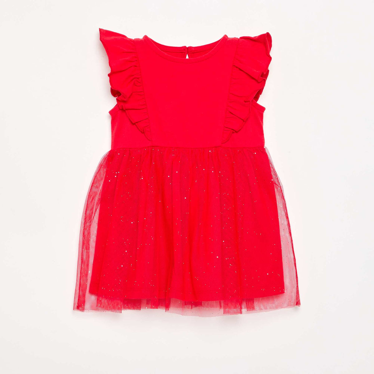 Robe avec base en tulle pailletée ROUGE