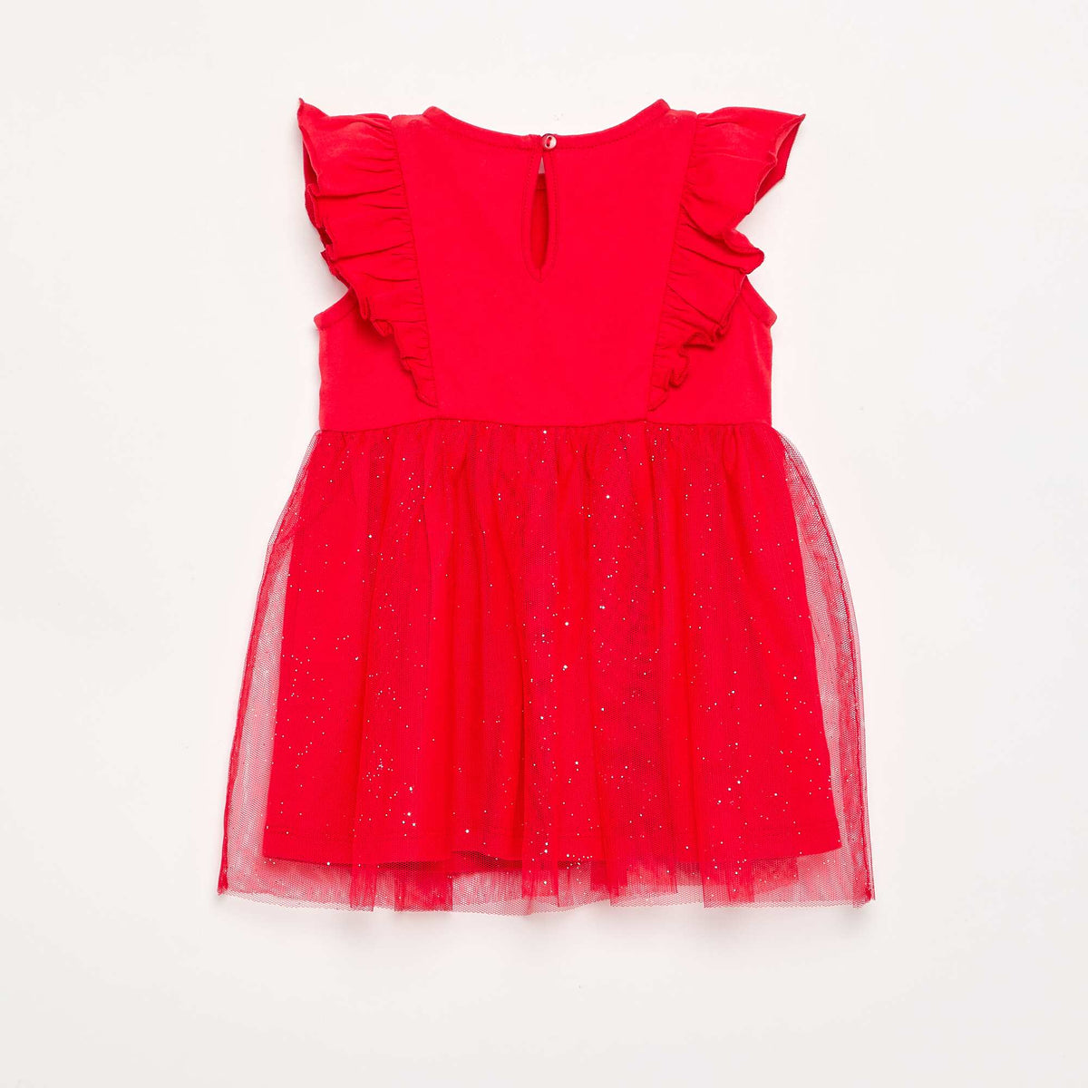 Robe avec base en tulle pailletée ROUGE