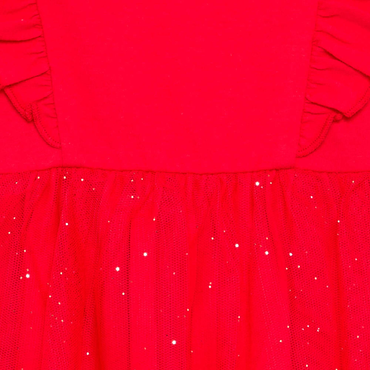 Robe avec base en tulle pailletée ROUGE