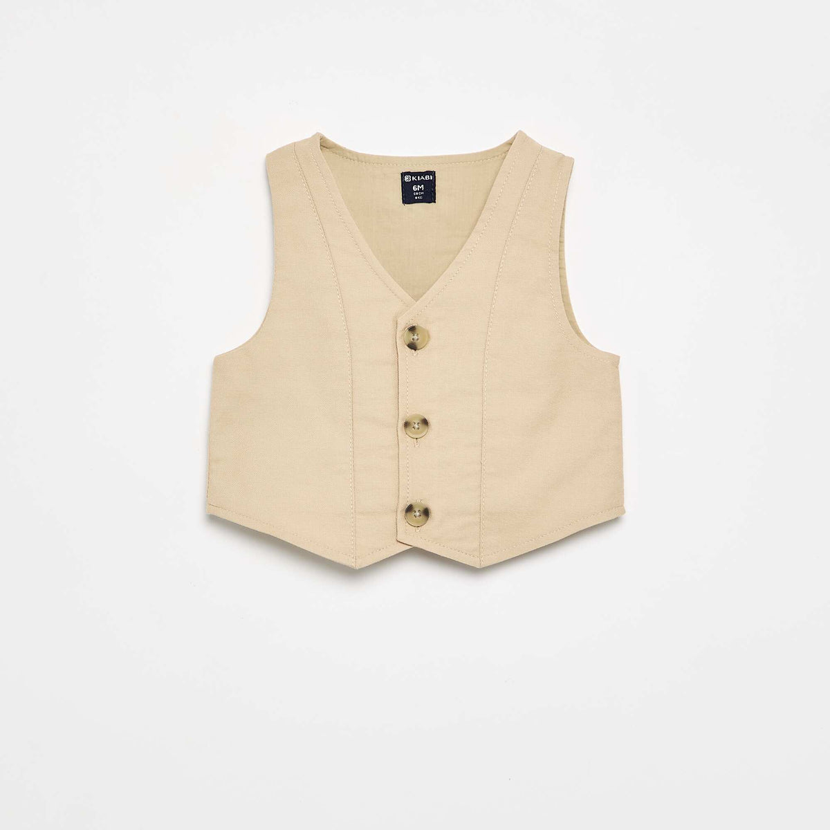 Ensemble de cérémonie 4 pièces - Chemise + gilet + noeud papillon + short BEIGE