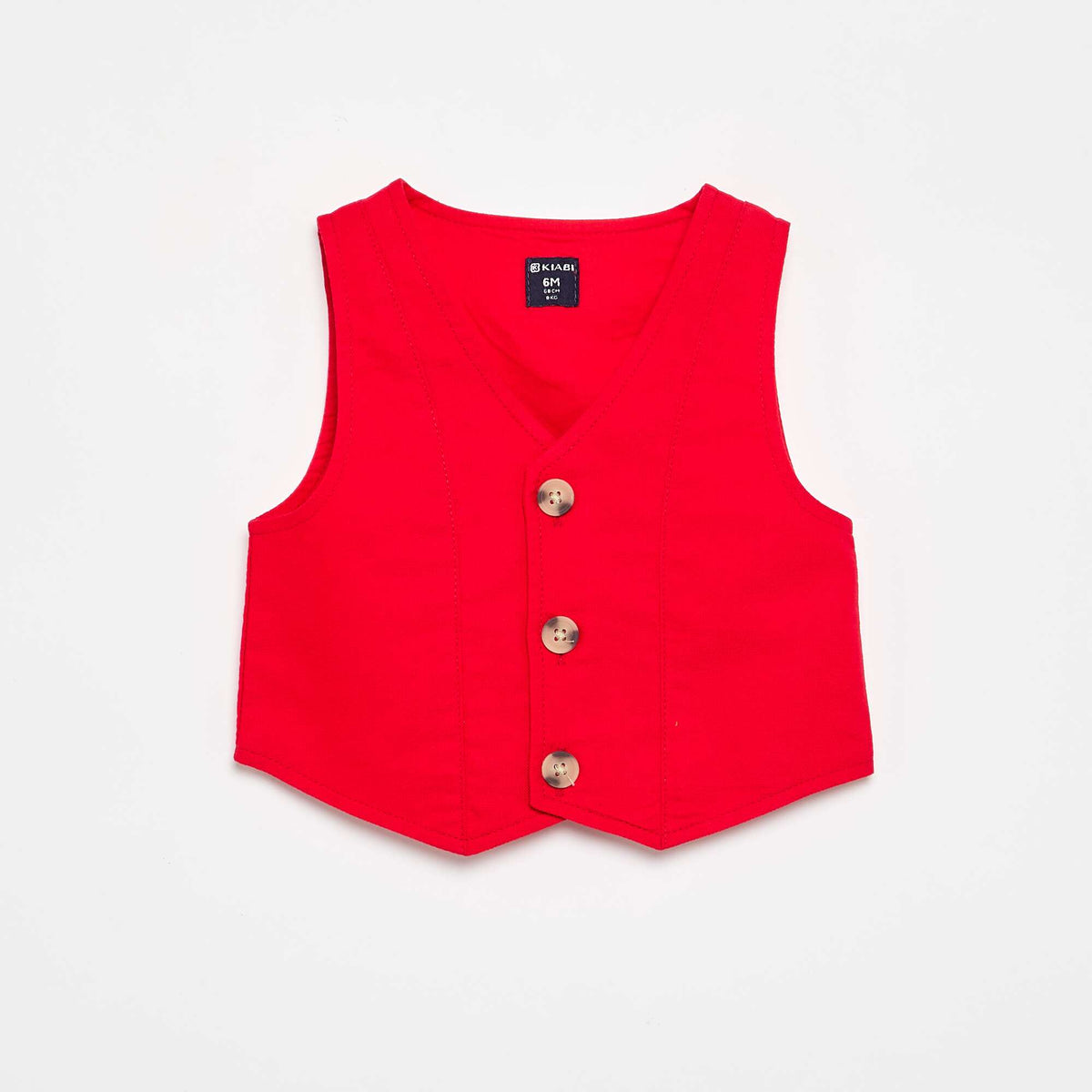 Ensemble de cérémonie 4 pièces - Chemise + gilet + noeud papillon + short ROUGE
