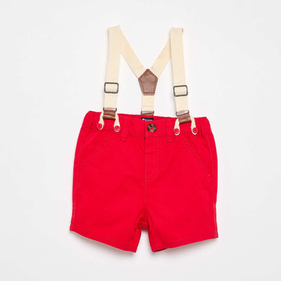 Short avec bretelles amovibles ROUGE