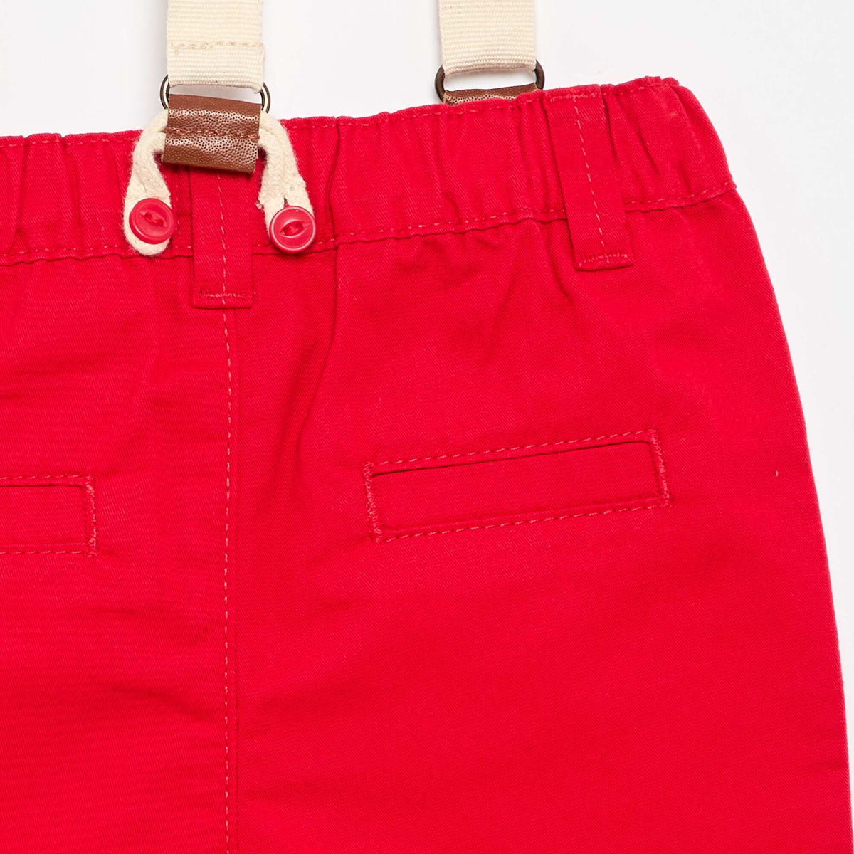 Short avec bretelles amovibles ROUGE