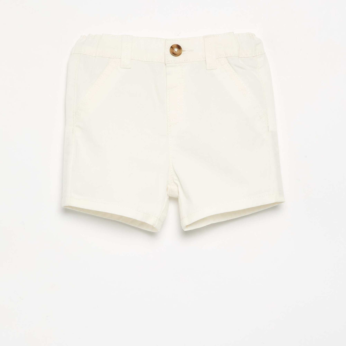 Short chino uni BLANC