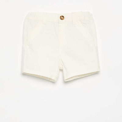 Short chino uni BLANC