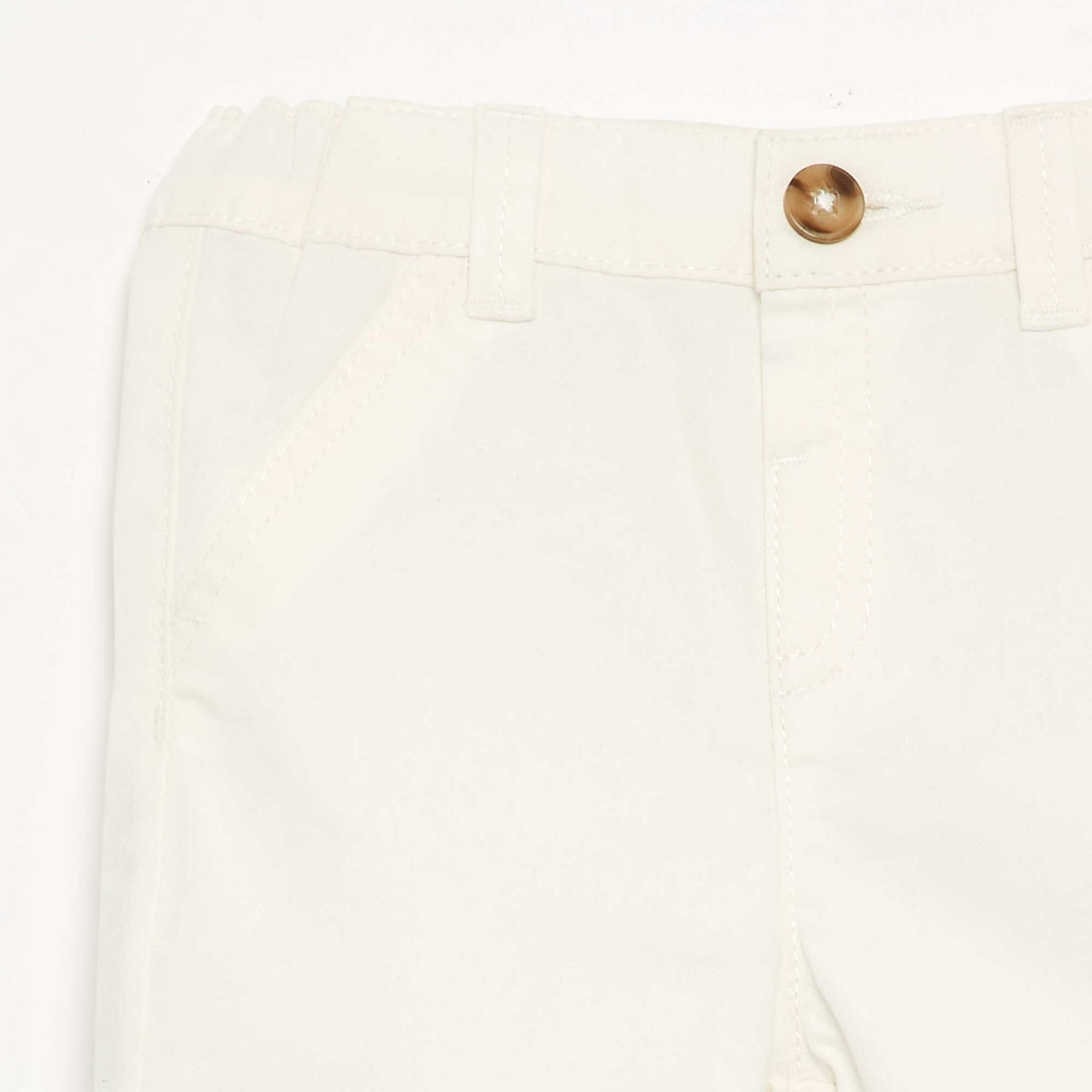 Short chino uni BLANC