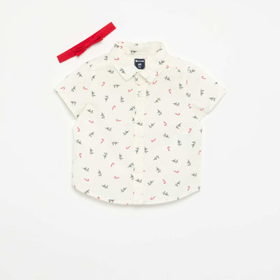 Ensemble 2 pièces - chemise + nœud papillon BLANC