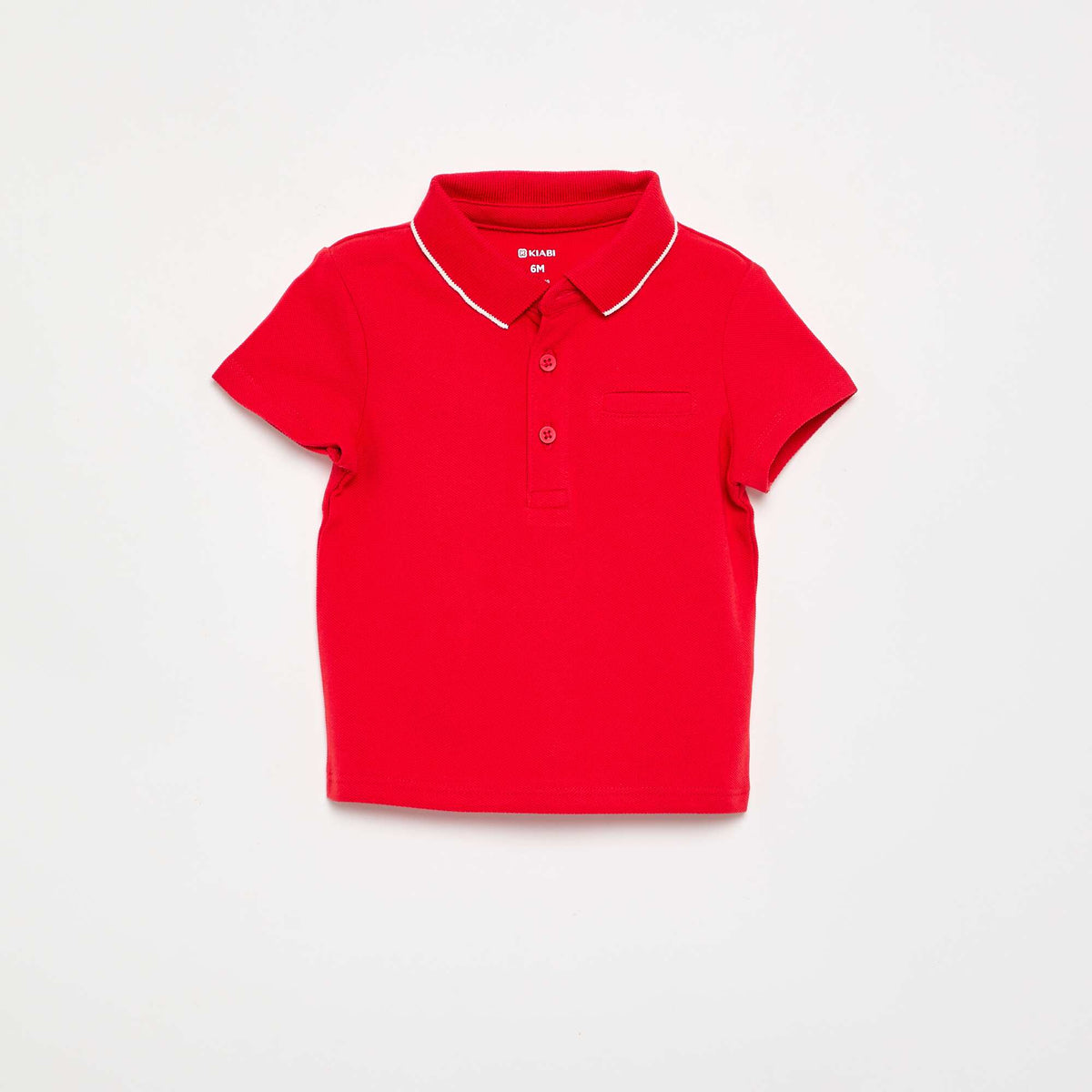 Polo en coton piqué manches courtes ROUGE