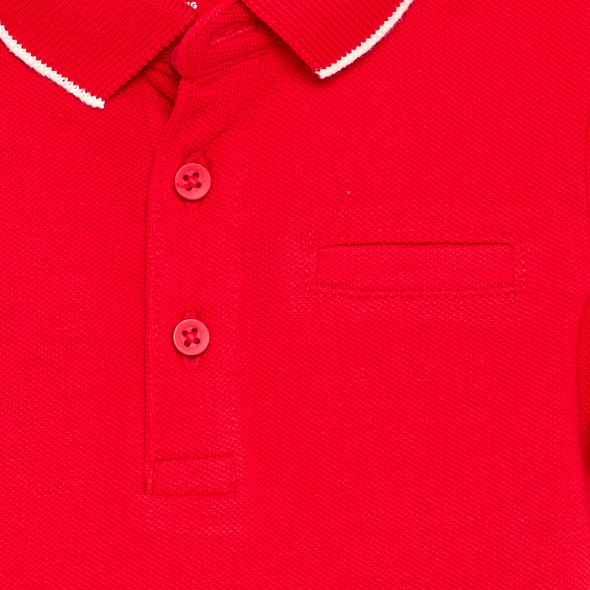 Polo en coton piqué manches courtes ROUGE