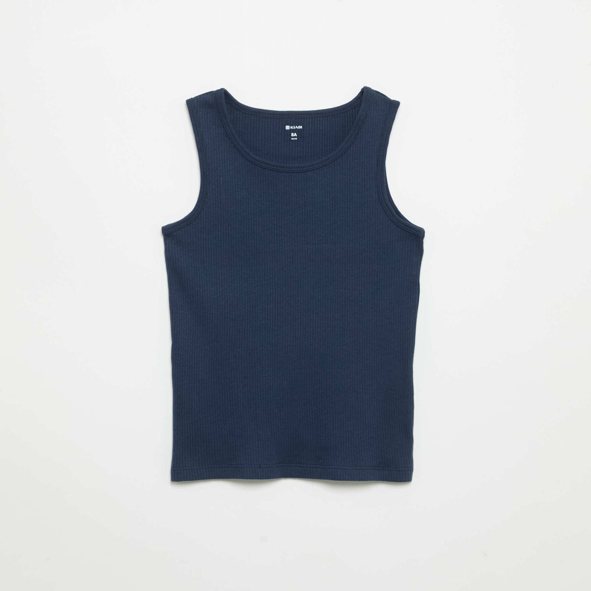 Lot 2 débardeurs unis en rib BLEU