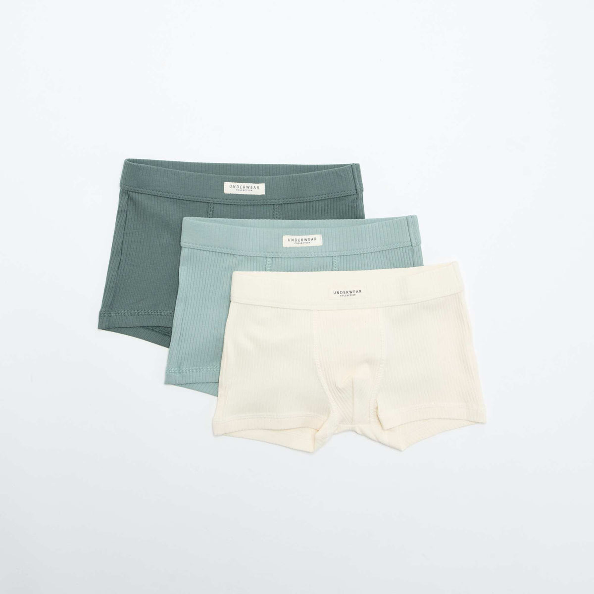 Lot de 3 boxers unis VERT