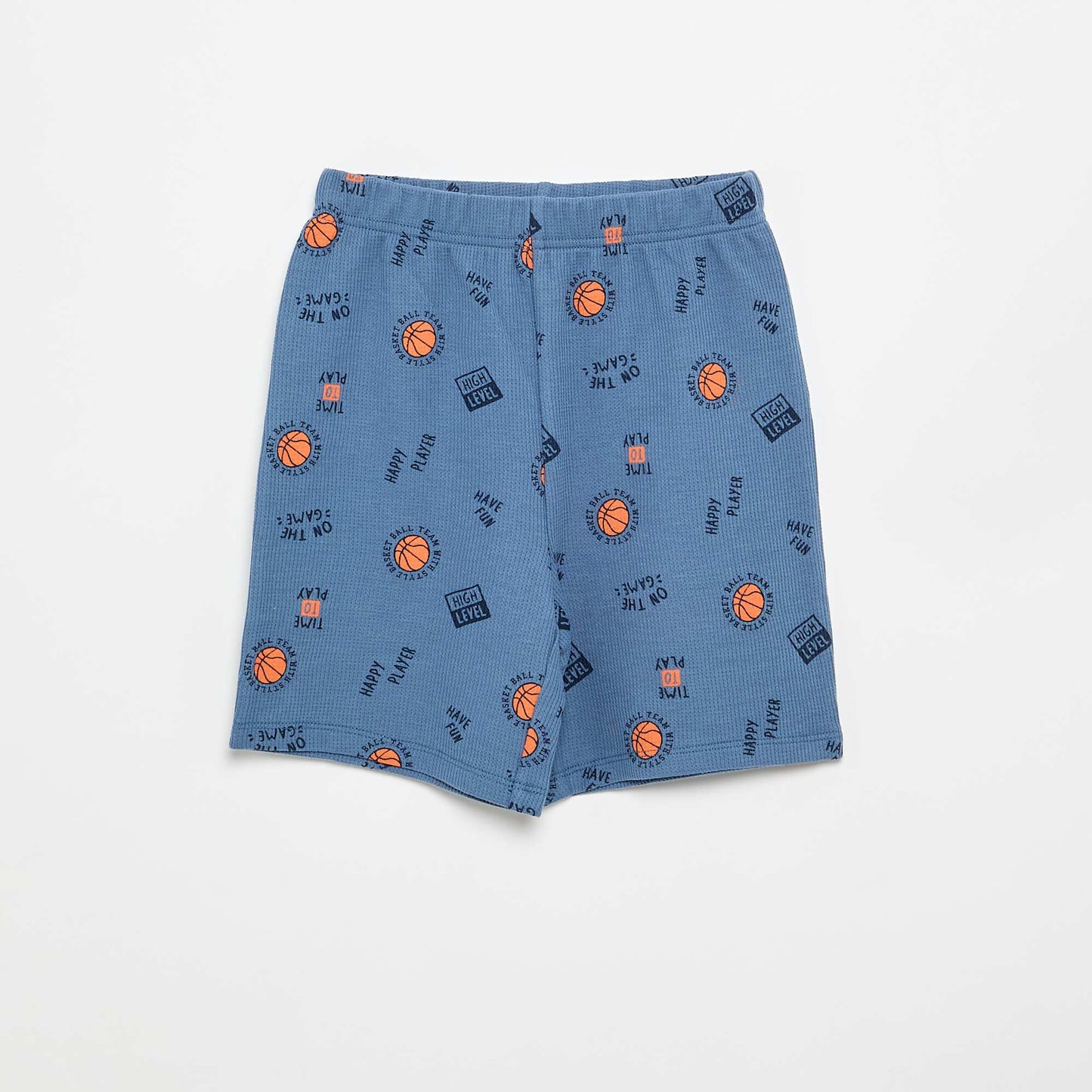 Pyjama short 2 pièces en coton BLEU