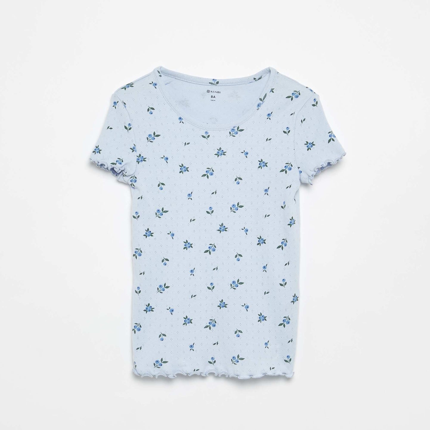 Ensemble pyjama t-shirt + short en maille pointelle - 2 pièces BLEU