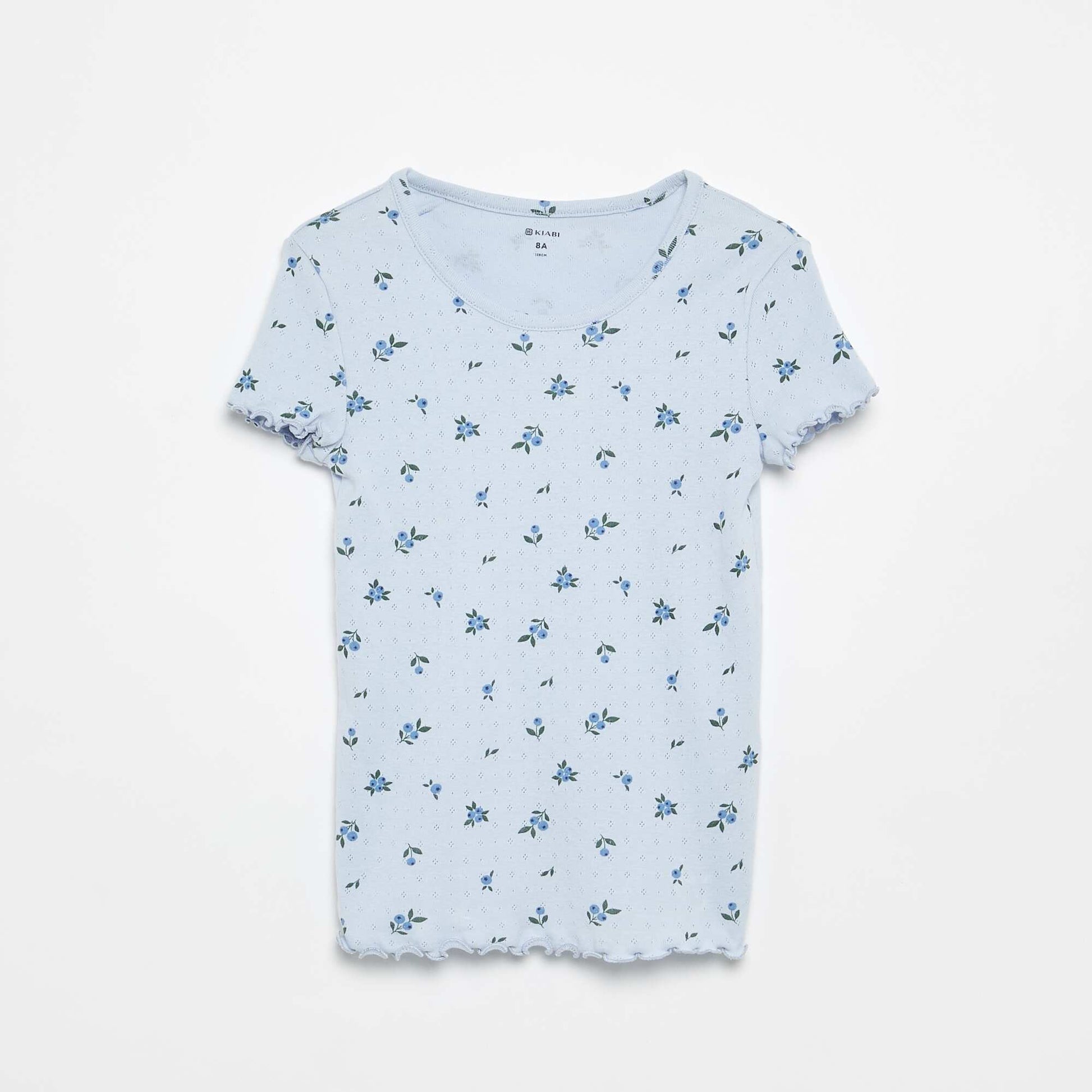 Ensemble pyjama t-shirt + short en maille pointelle - 2 pièces BLEU