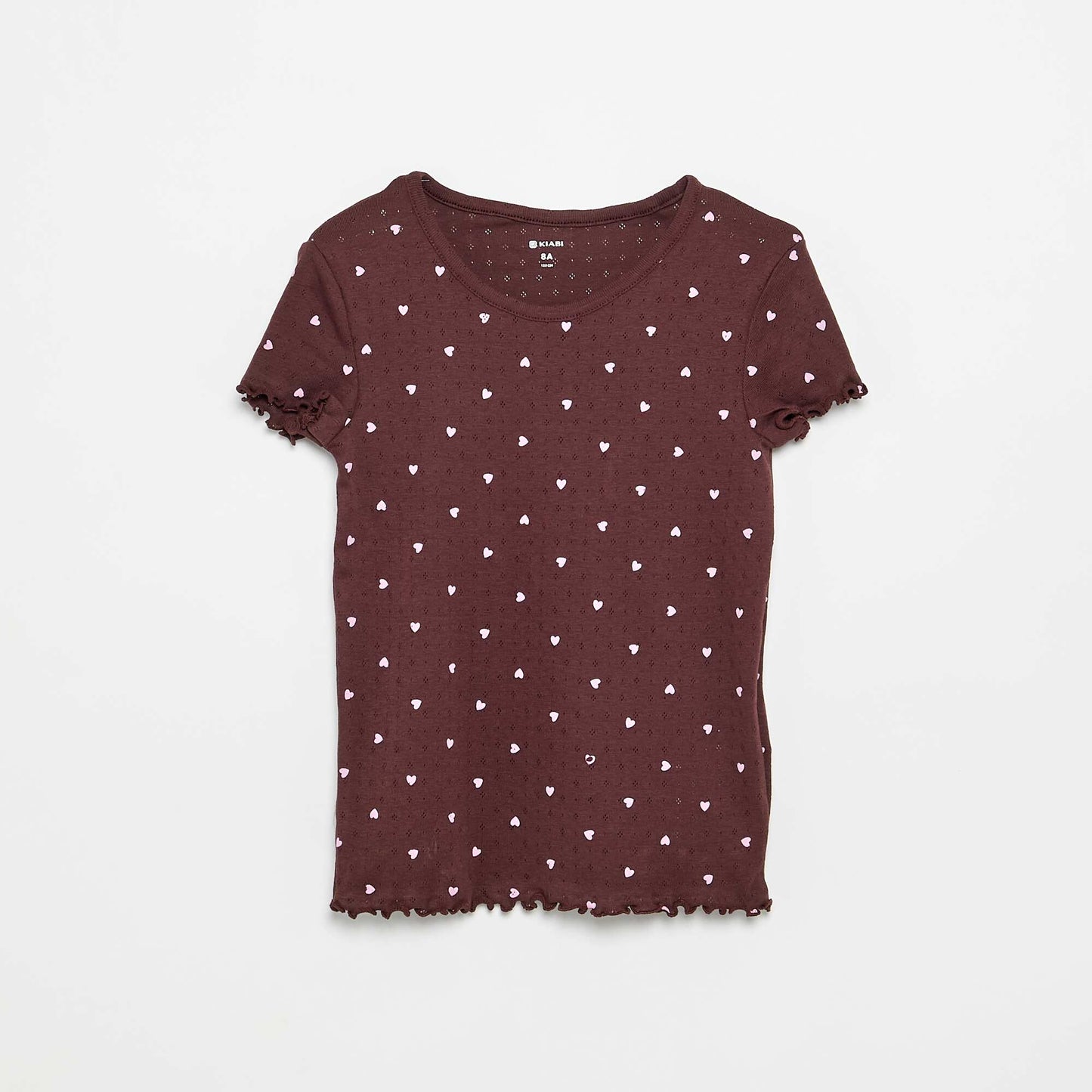 Ensemble pyjama t-shirt + short en maille pointelle - 2 pièces MARRON