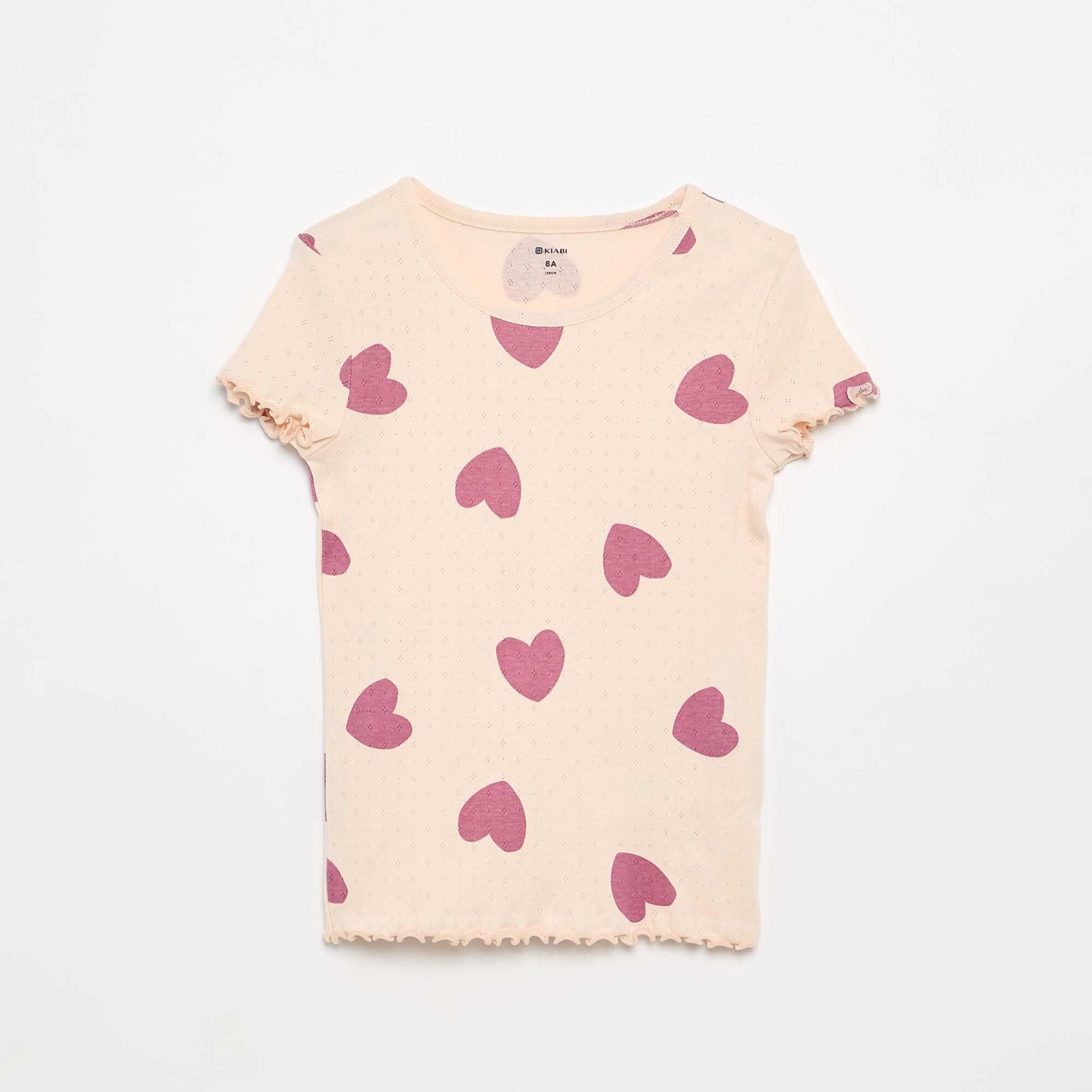 Ensemble pyjama t-shirt + short en maille pointelle - 2 pièces ROSE