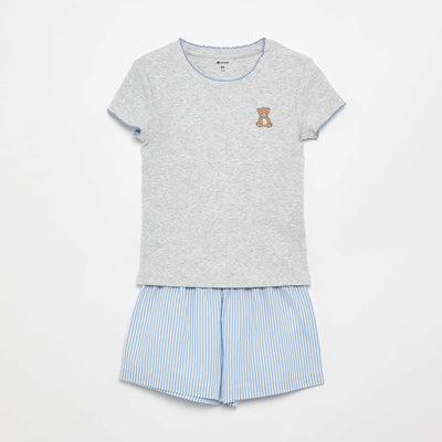Pyjama 2 pièces en coton BLEU