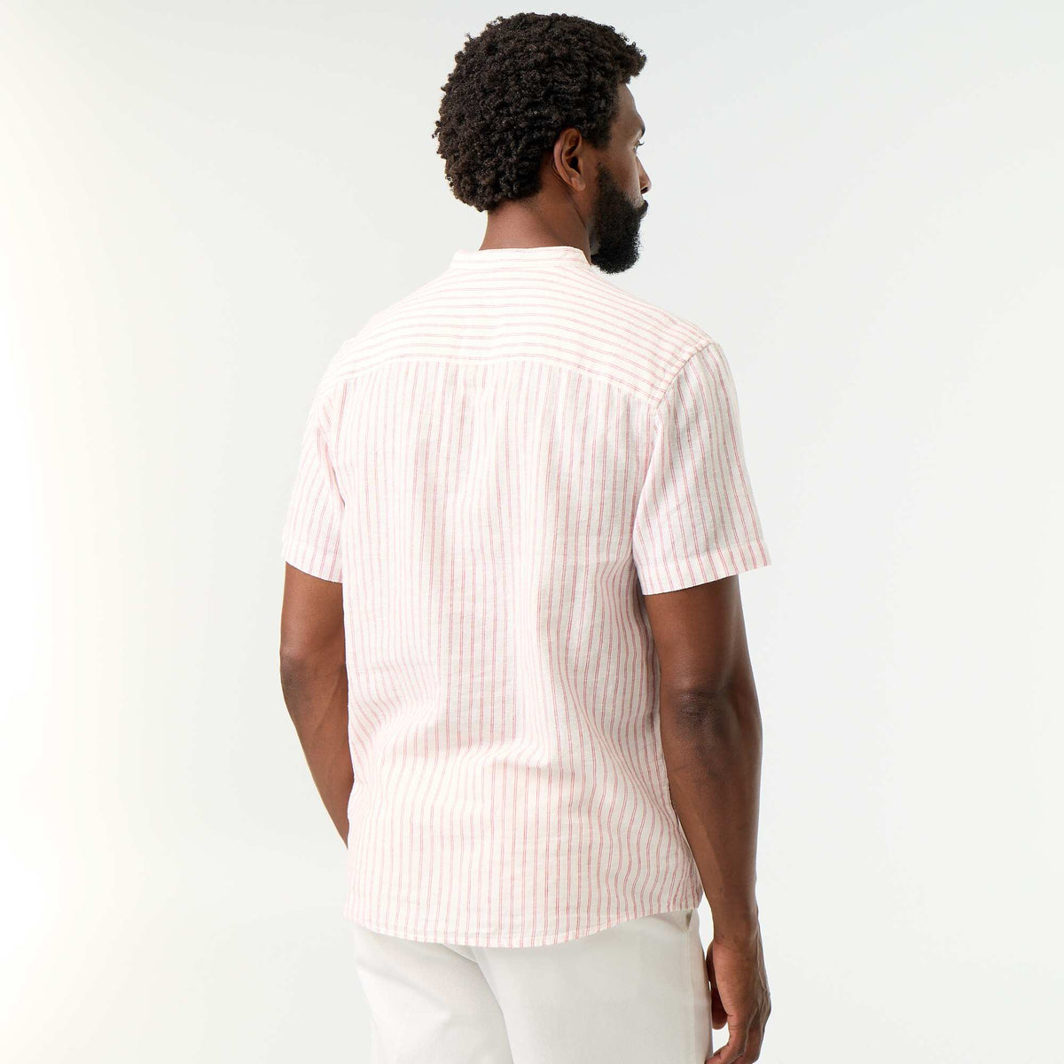Chemise à rayures à manches courtes ROUGE