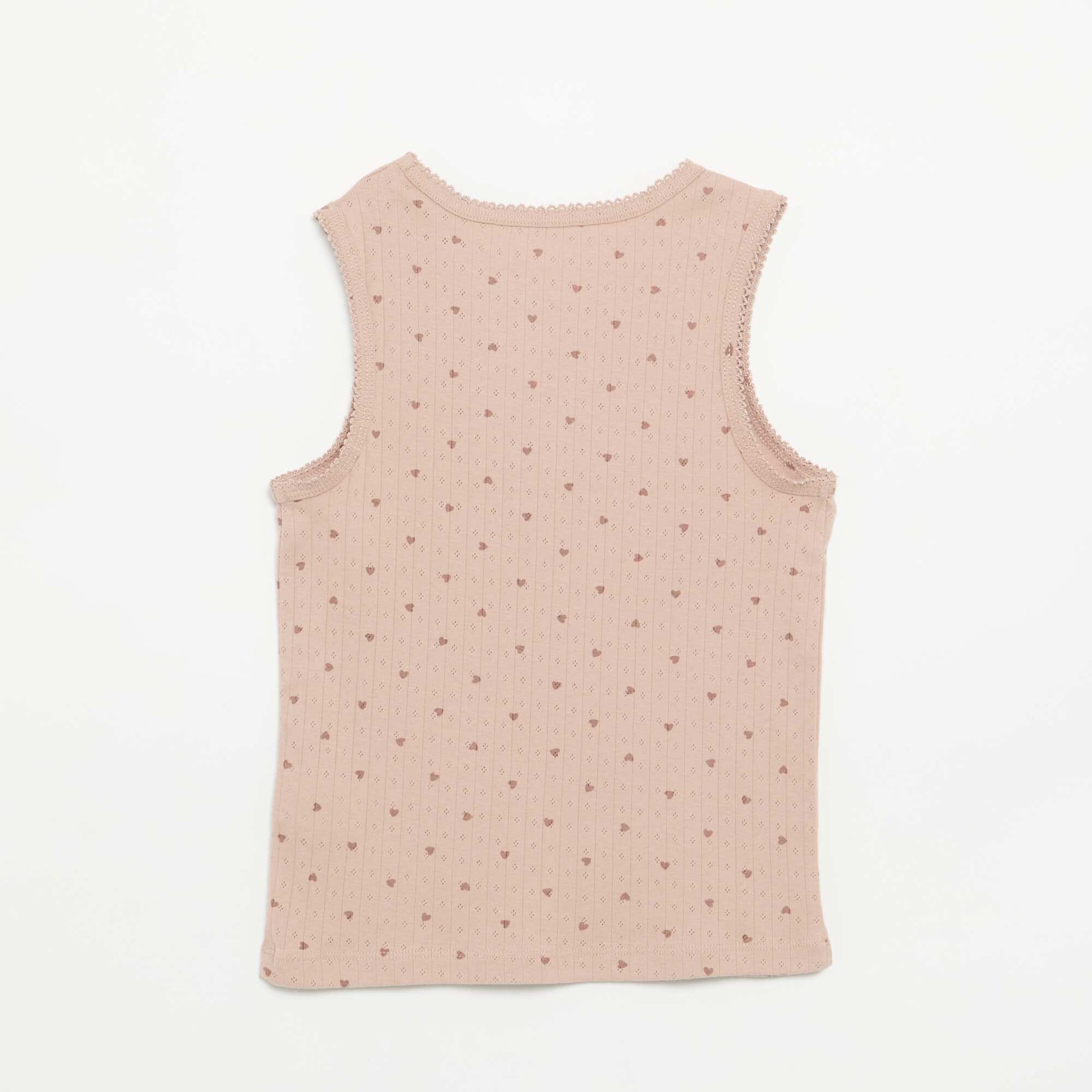 Lot de 2 débardeurs en maille pointelle BEIGE