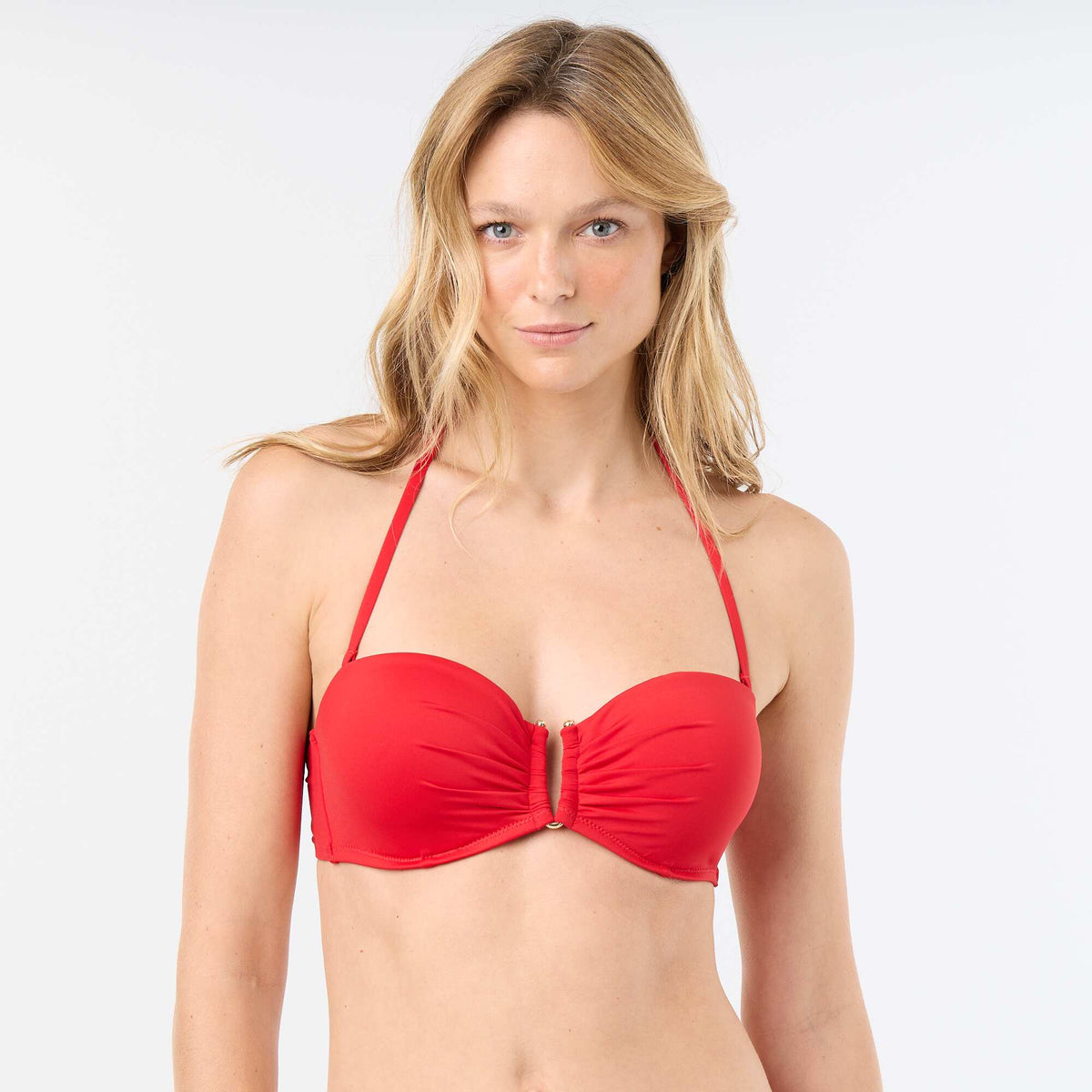 Bandeau de bain avec anneau doré ROUGE