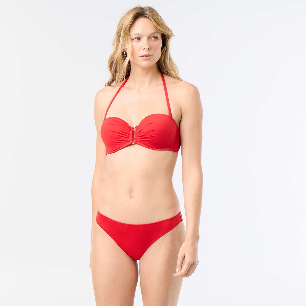Bandeau de bain avec anneau doré ROUGE