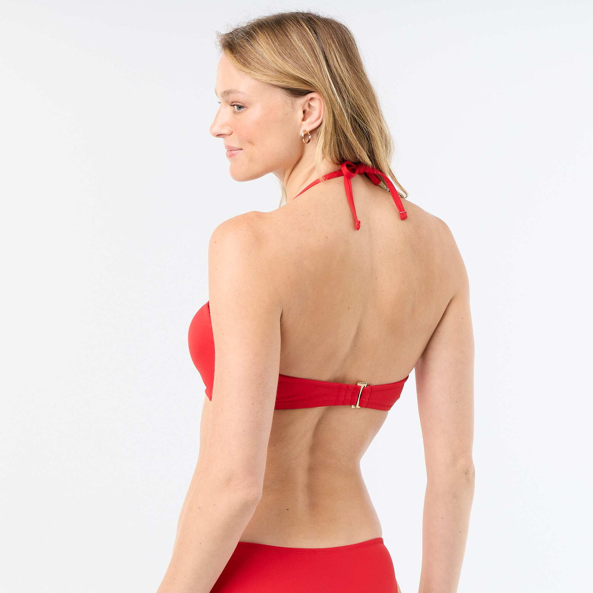 Bandeau de bain avec anneau doré ROUGE