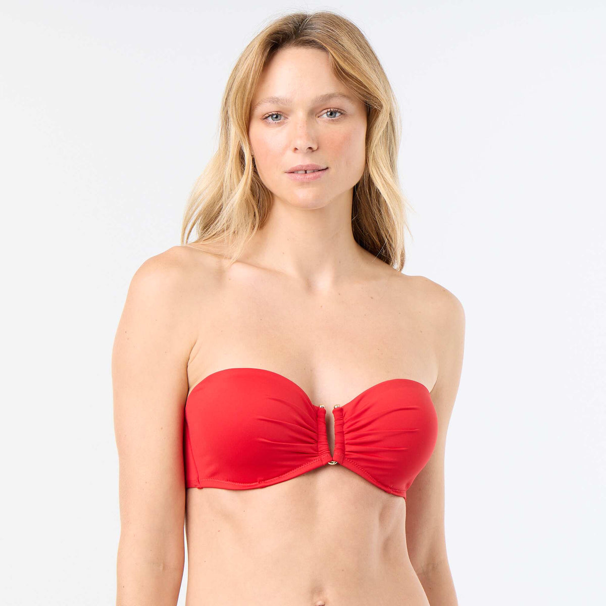 Bandeau de bain avec anneau doré ROUGE