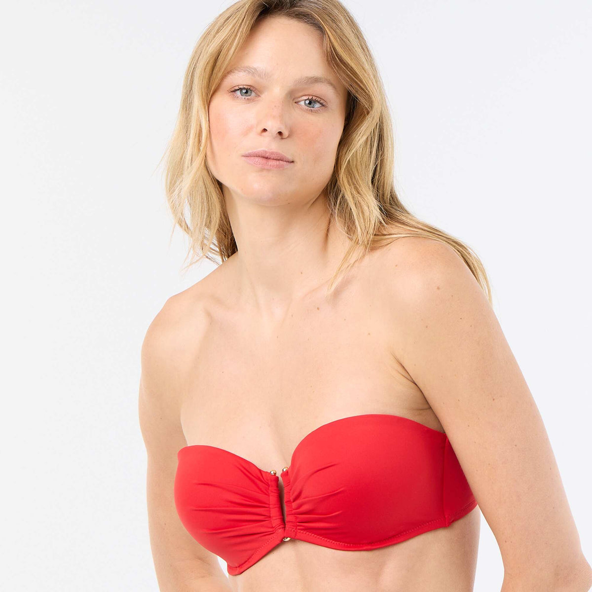 Bandeau de bain avec anneau doré ROUGE