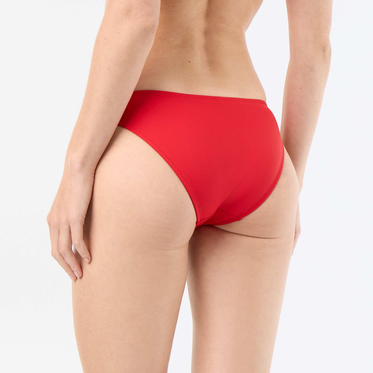 Culotte de bain unie ROUGE