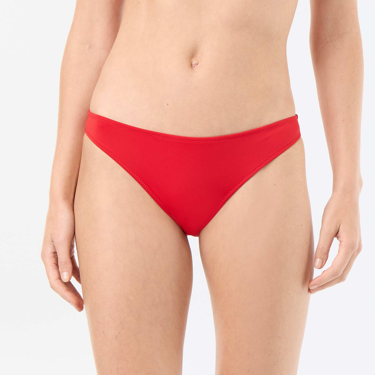 Culotte de bain unie ROUGE